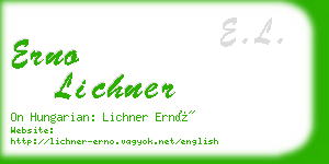 erno lichner business card